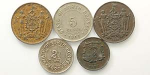 British North Borneo, Lotto di 5 monete, ... 