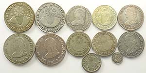 Ecuador, Real Coniage, Lotto di 12 monete, ... 