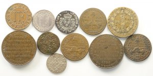 France, Lotto di 11 monete/tokens 1657-1791, ... 