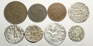India, Lotto di 8 monete, Bindraban (1) ... 
