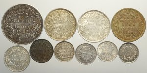 India British, Victoria, Lotto di 10 monete ... 