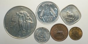 India Republic, Lotto di 6 monete, ... 