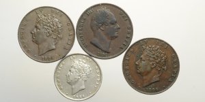 Great Britain, George IV, Lotto di 4 monete, ... 