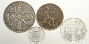 Great Britain, Victoria, Lotto di 4 monete, ... 