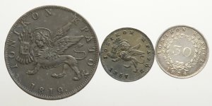 Ionian Islands, Lotto di 3 monete: Obol 1819 ... 