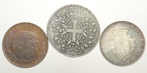 Malta, Lotto di 3 monete con 2 Scudi 1796 ... 