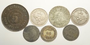 Mauritius, Lotto di 7 monete, segnaliamo: 50 ... 