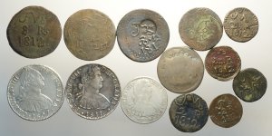 Mexico, Lotto di 13 monete 1807-1812, ... 