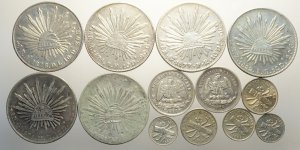 Mexico, Lotto di 13 monete 1875-1883, ... 