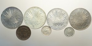 Mexico, Lotto di 7 monete 1891-1893, ... 