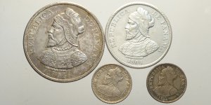 Panama, Lotto di 4 monete 1904, segnaliamo: ... 