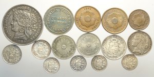 Peru, Lotto di 15 monete 1823-1909, ... 