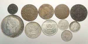 Spain, Lotto di 11 monete 1809-1937 ... 