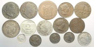 Spain, Lotto di 15 monete 1812-1937 ... 