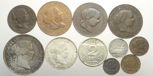 Spain, Lotto di 11 monete 1861-1937 ... 