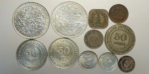 Straits Settlements, Lotto di 11 monete ... 