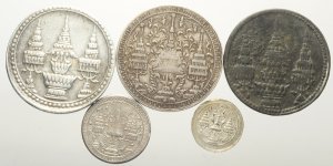 Thailand, Lotto di 5 monete ... 