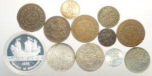 Asia, Lotto di 12 monete, Nepal (6) Penang ... 