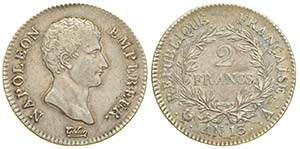 France, Napoleon I, 2 Francs AN 13 A (1804), ... 
