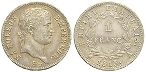France, Napoleon I, Franc 1813 A, Ag mm 23 g ... 