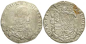 Milano, Carlo II, Filippo 1676, Ag mm 41,7 g ... 