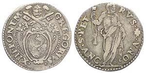 Ancona, Gregorio XIII (1572-1585), Testone ... 