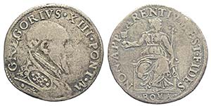 Roma, Gregorio XIII (1572-1585), Testone ... 