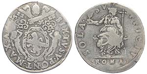 Roma, Sisto V (1585-1590), Testone s.d., RR ... 