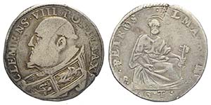 Roma, Clemente VIII (1592-1605), Testone, RR ... 