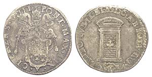 Roma, Clemente VIII, Testone 1600, Rara Ag ... 