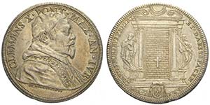 Roma, Clemente X, Piastra 1675 con busto e ... 