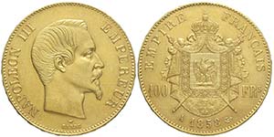 France, Napoleon III, 100 Francs 1858 A, Au ... 
