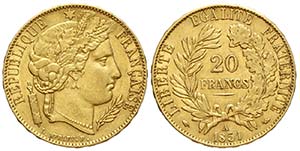 France, Second Republic, 20 Francs 1851 A, ... 