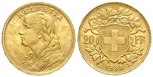 Switzerland, Confederation, 20 Francs 1935, ... 