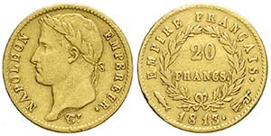 France, Napoleon I, 20 Francs 1813 Utrecht, ... 