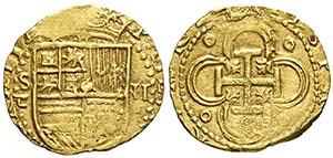 Spain, Philip II (1556-1598), 2 Escudos mint ... 