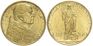 Roma, Pio XI, 100 Lire 1932, Rara Au mm 23,5 ... 