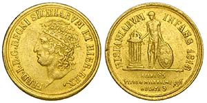 Napoli, Ferdinando I, 3 Ducati 1818, Non ... 