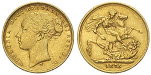 Australia, Victoria, Sovereign 1875 M, Au mm ... 