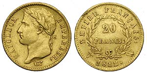 France, Napoleon I, 20 Francs 1812 W, Au mm ... 