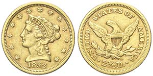 United States, 2,5 Dollars 1852, Au mm 18 g ... 