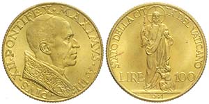 Roma, Pio XII, 100 Lire 1941, Rara Au mm ... 