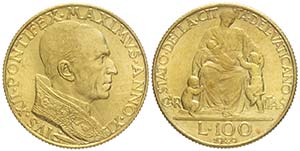 Roma, Pio XII, 100 Lire 1949, RR (1000 pezzi ... 