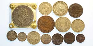 Savoia, Lotto di 14 monete, segnaliamo: Lira ... 