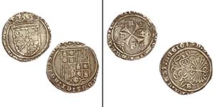Spain, Lotto di 2 monete: Real 1474-1504 ... 