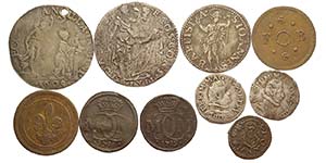 Firenze, Lotto di 8 monete: Giulio 1569, 1/2 ... 