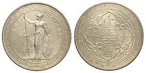 India, British Trade Coniage, Dollar 1901-B, ... 