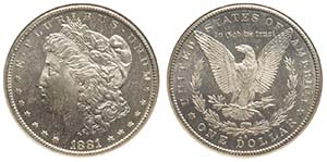 United States, Dollar 1881-S, Ag mm 38,1 ... 
