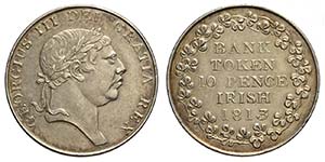 Ireland, George III, 10 Pence Token 1813, Ag ... 