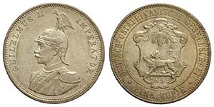 German East Africa, Wilhelm II, Rupie 1899, ... 